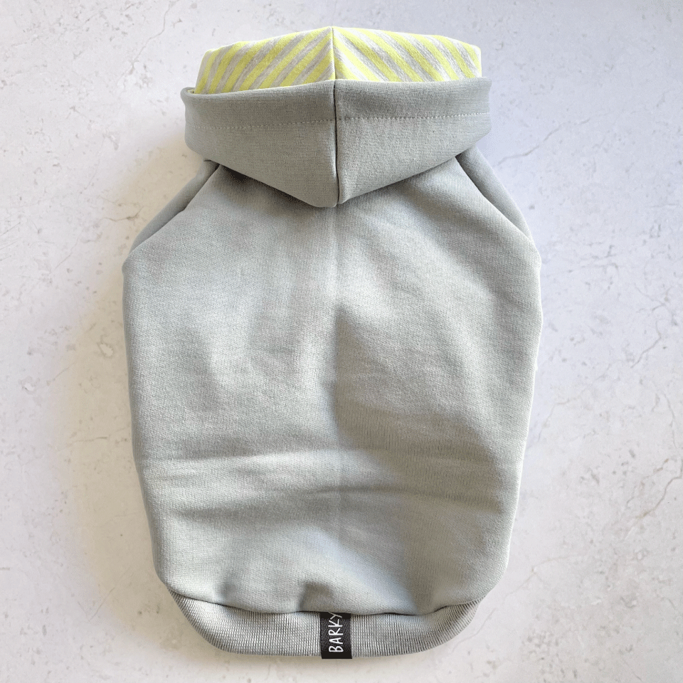 Polerón para perro con Capucha Gris a Rayas